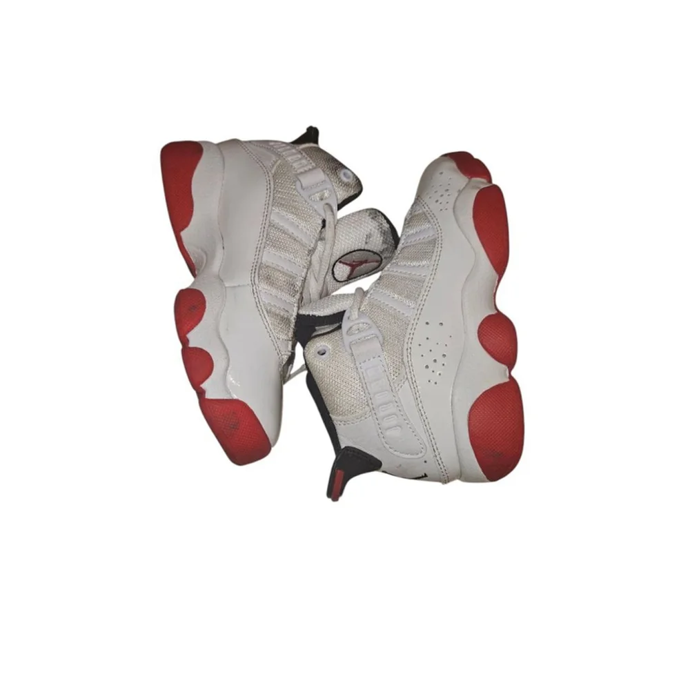 Nike Jordan 6 Rings Sneakers Toddler Boys Size 11C White Red